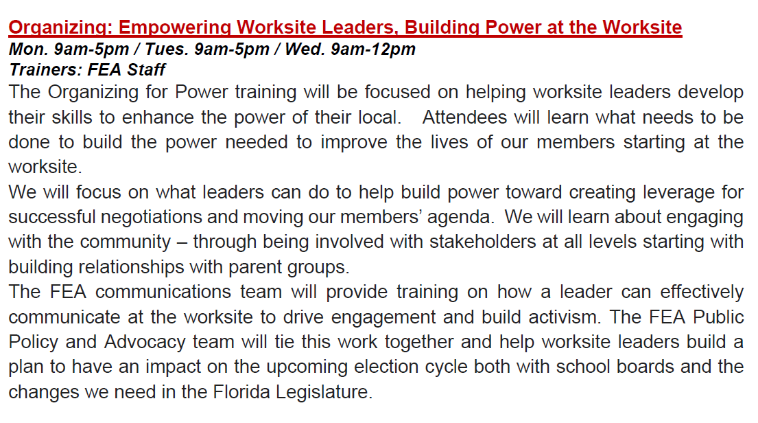 Empowering Site Leaders Training Description